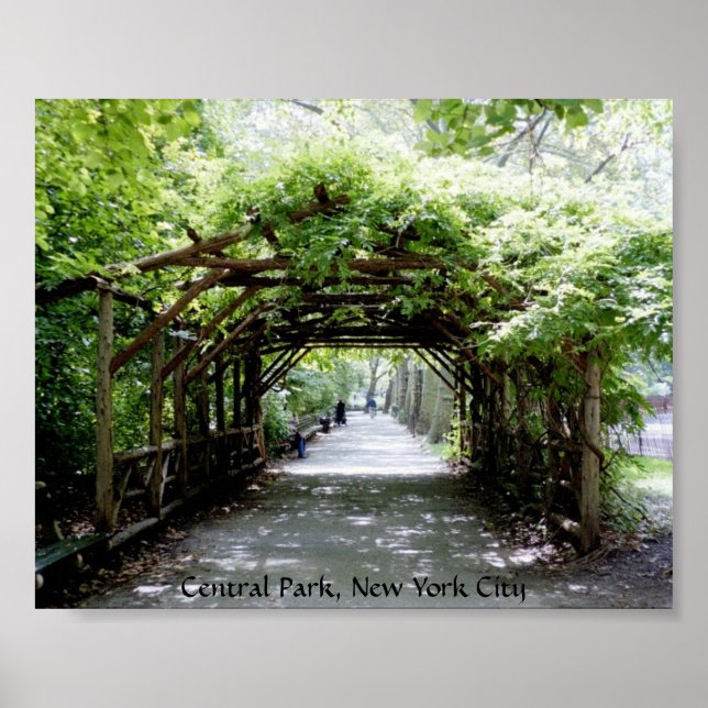 Walkway arbor in Central Park, NYC Poster (Front)