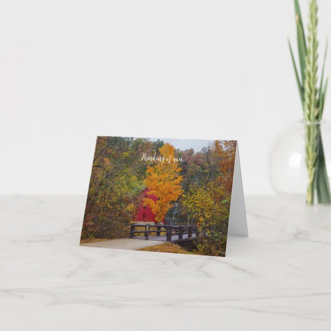 Walkway Bridge To Alley Mill Thinking Of You Card (Front)