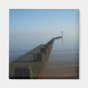 Walkway into a misty ocean magnet