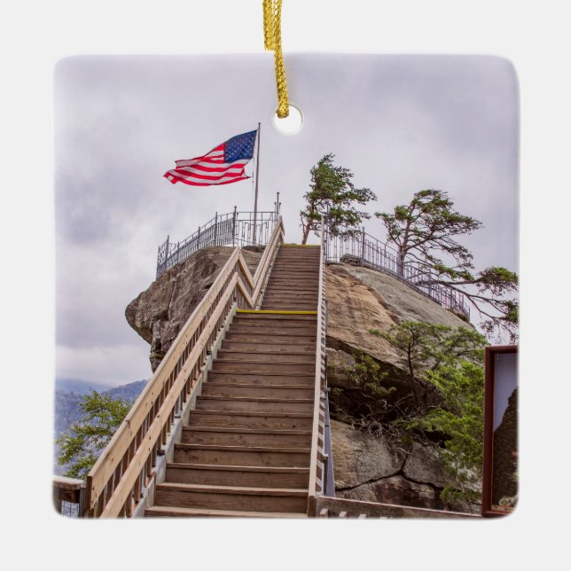 Walkway to Chimney Rock Ceramic Ornament (Front)