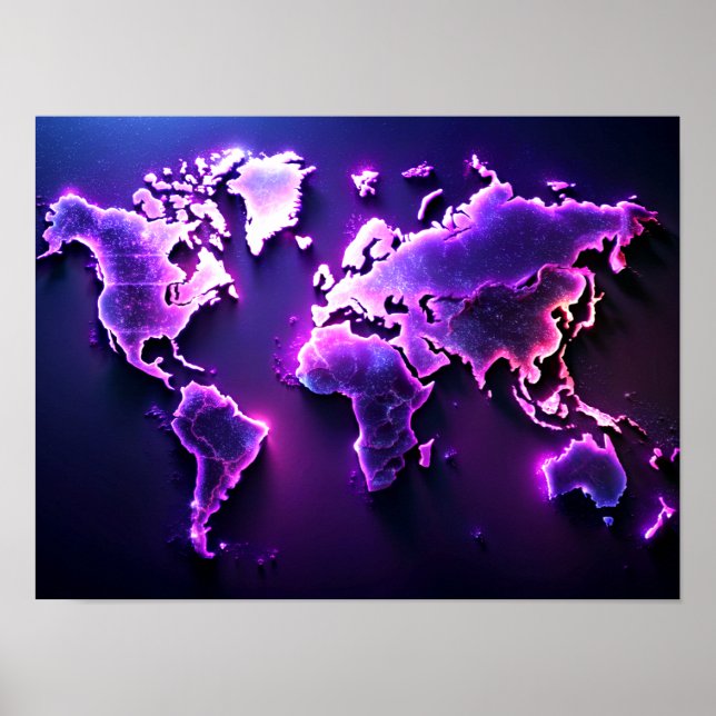Wall Art Barbed Wire World Map Design Poster (Front)