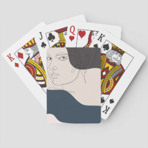 Wall Art Boho Art Woman Line Art Creativity Playing Cards