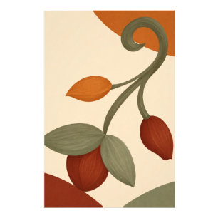 Wall Art, Botanical terracotta sage green Photo Print