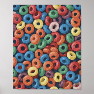 Wall art. Colourful breakfast. Poster