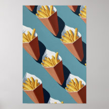 Wall art. French fries cones.