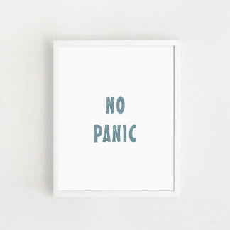 Wall Art. Lettering "No panic" fun Poster
