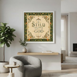 Wall Art Living Room | Vintage Floral Scripture