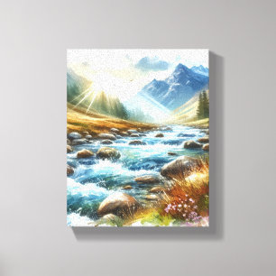 WALL ART Mountain landscape Canvas Print 