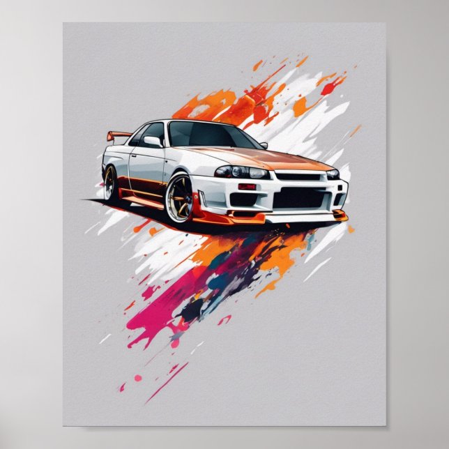 Wall Art Nissan skyline car (Front)