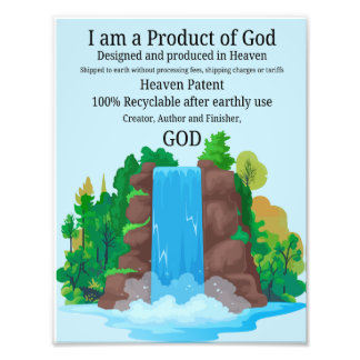 Wall Art - Waterfall. I Am a Product of God.