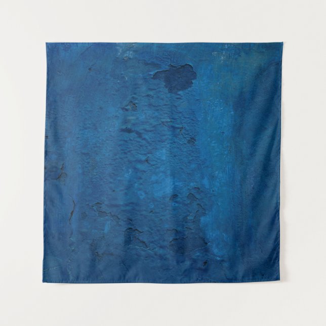 Wall blue grunge ancient pattern tapestry (Front)