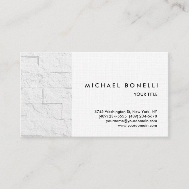 Wall Brick Linen Professional Business Card (Front)