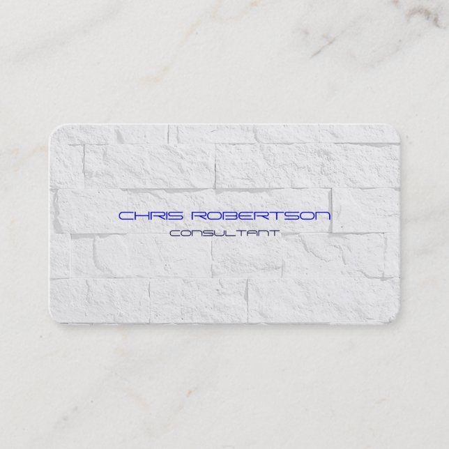 Wall Brick Pattern Blue Attractive Business Card (Front)