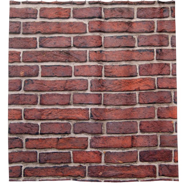 Wall bricks brick wall red bricks shower curtain (Front)