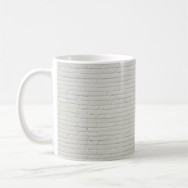 Wall bricks white white brick wall coffee mug (Left)