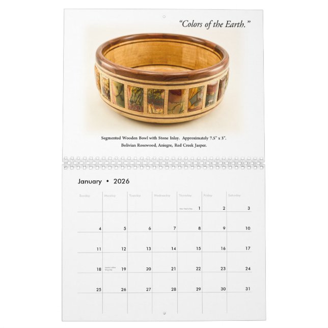 Wall Calendar - Decorative Woodturning (Jan 2026)