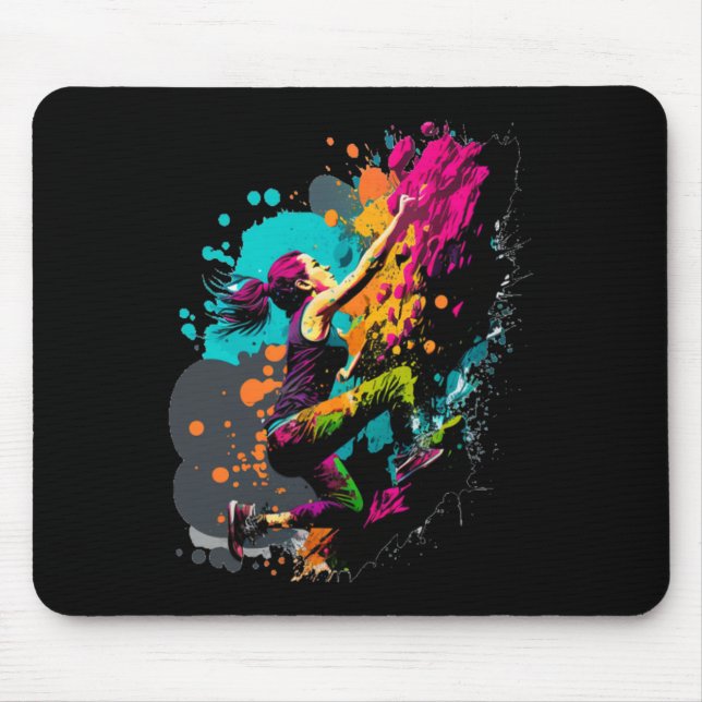 Wall Climbing Bouldering Indoor Climber Climbergoo Mouse Pad (Front)