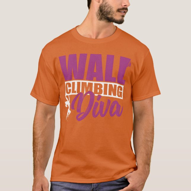 Wall Climbing Diva Inr Rock Wall Climber funny T-Shirt (Front)