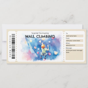 Wall Climbing Gift Certificate Invitation