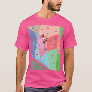 Wall Climbing Girl - Rock Climber Indoor Sports Ad T-Shirt