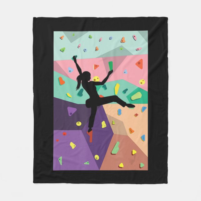 Wall Climbing Indoor Rock Climbers Action Sports A Fleece Blanket (Front)