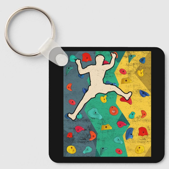 Wall Climbing Indoor Rock Climbers Action Sports A Key Ring (Front)