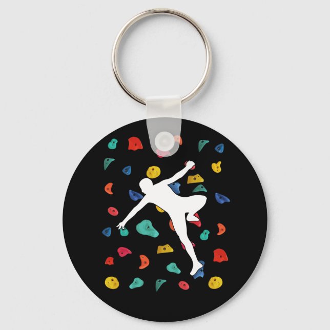 Wall Climbing Indoor Rock Climbers Action Sports Key Ring (Front)