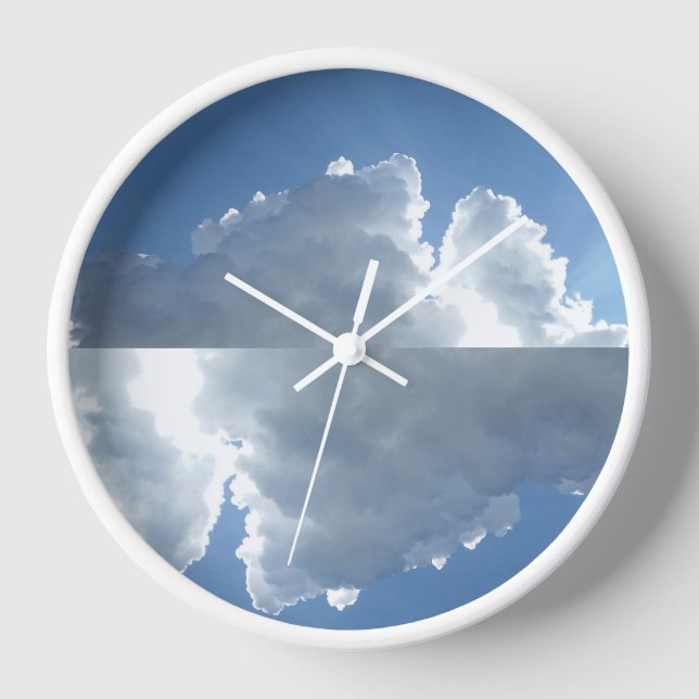 Wall Clock, 10" Round Natural Wood Frame Clock (Front)