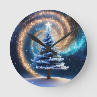 Wall Clock, 10" Round Natural Wood Frame Clock