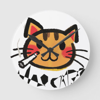 Wall Clock, 10" Round Natural Wood Frame Round Clock