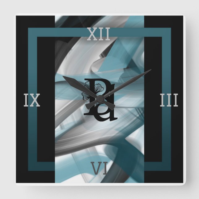 Wall Clock Abstract Trend Home Decor Blue Ocean (Front)