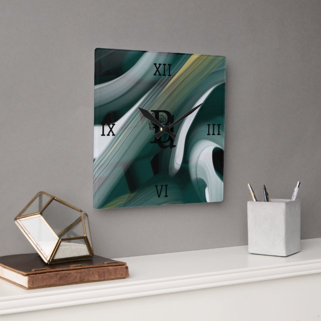 Wall Clock Abstract Trend Interior Decor Green (Office)