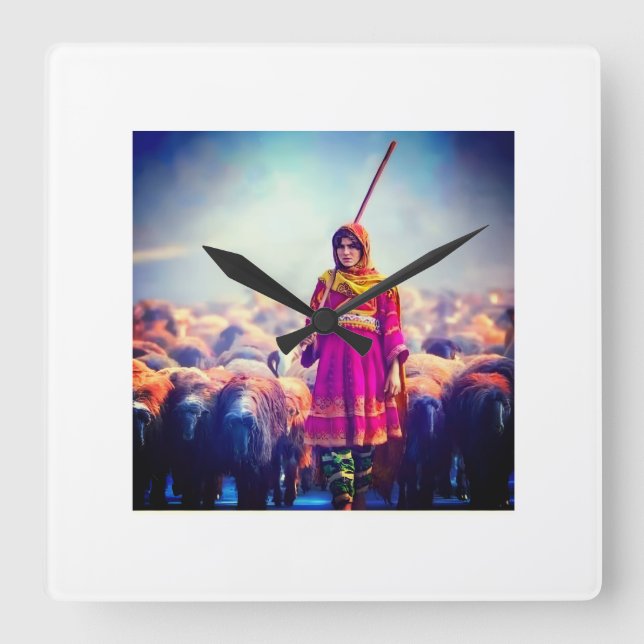 wall clock Afghan design (Front)