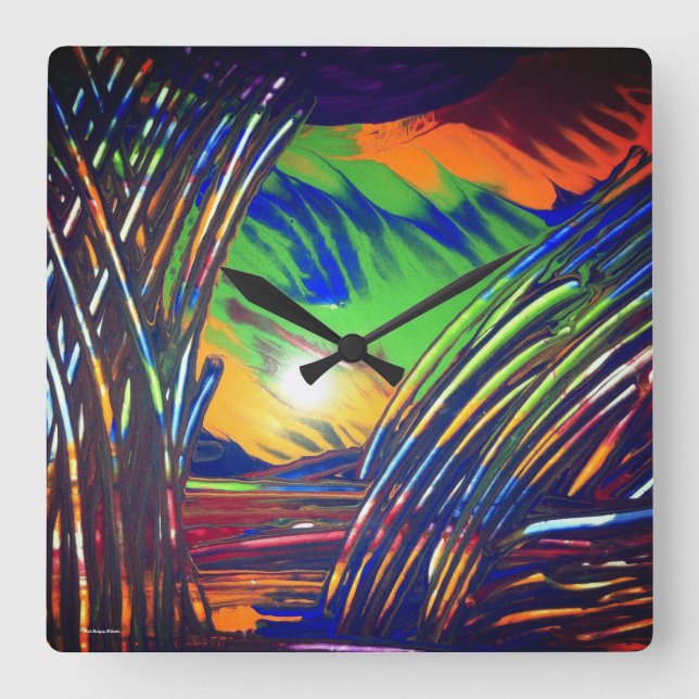 Wall Clock "Blue Weed" (Front)