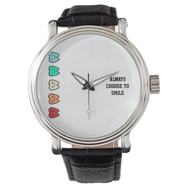 Wall Clock – Cute Dental Art & Positive Decor Watch (Front)