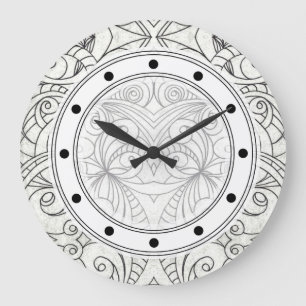 Wall Clock Drawing floral abstract