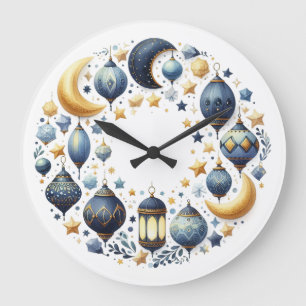 Wall Clock-Eid Mubarak Wreath Wall Clock