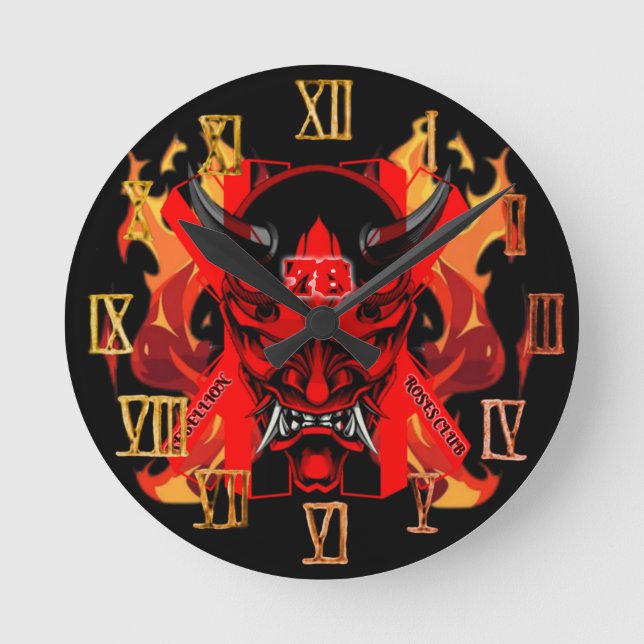 Wall Clock Evil Samurai  (Front)