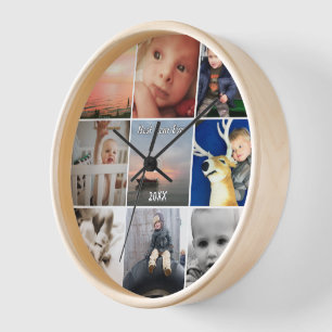 Wall Clock Family or Couple's Photo Collage
