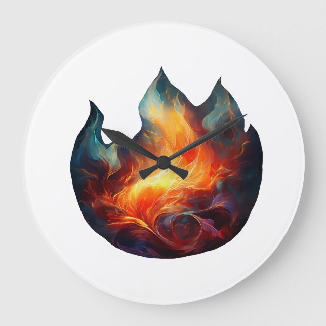 Wall clock - Flames Artwork (Front)