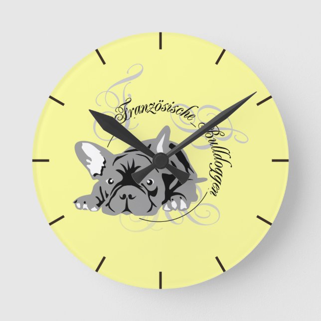 Wall Clock French Bulldog (Front)