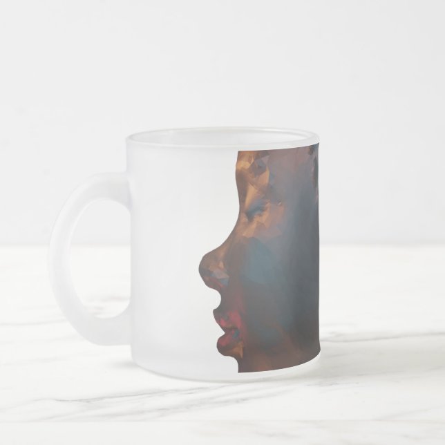 Wall Clock Frosted Glass Coffee Mug (Left)