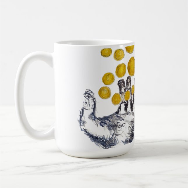 Wall Clock Hands Outstretched with Golden Globes  Coffee Mug (Left)