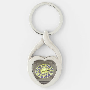 Wall Clock Heart Keychain