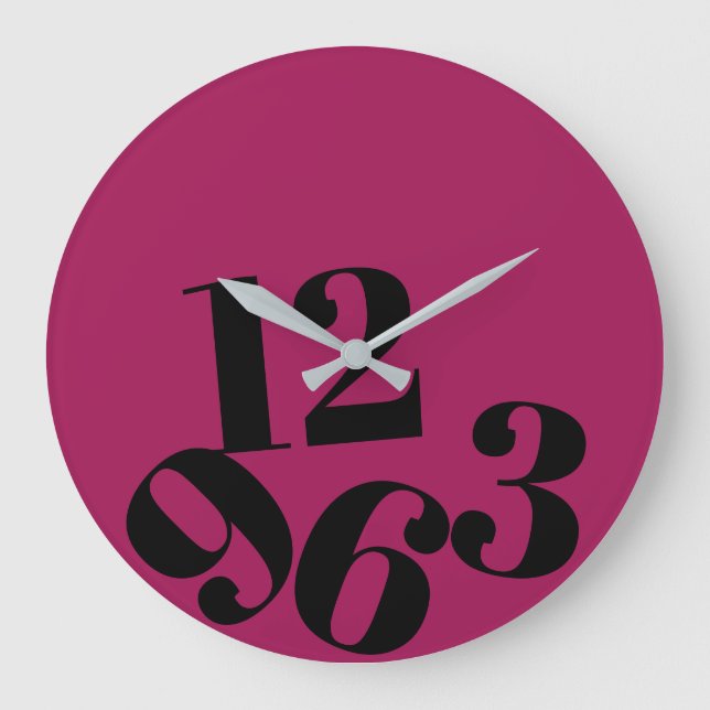 Wall Clock - In The Pink Large Numbers Fallen (Front)