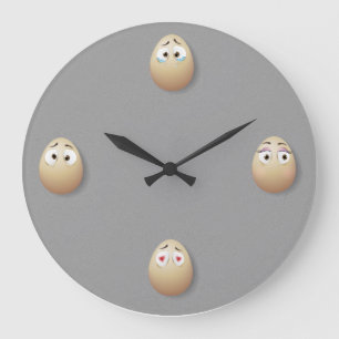Wall Clock Kitchen eggs decor grey black Gift