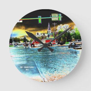 WALL CLOCK L@@K Retro Minot Flood 2011 fire truck