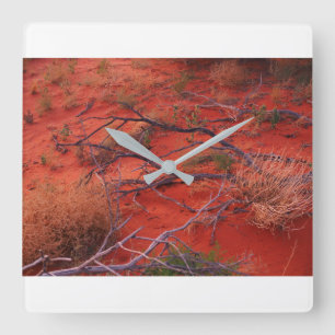 Wall Clock Outback Australian Scenery, Grey Arms