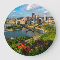 Wall Clock Pittsburgh Photo Duquesne Incline 