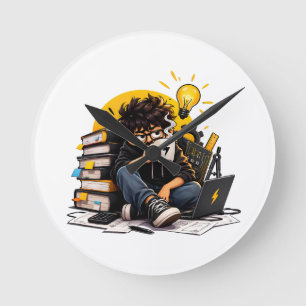 Wall Clock Room Decor Engineering Student Study